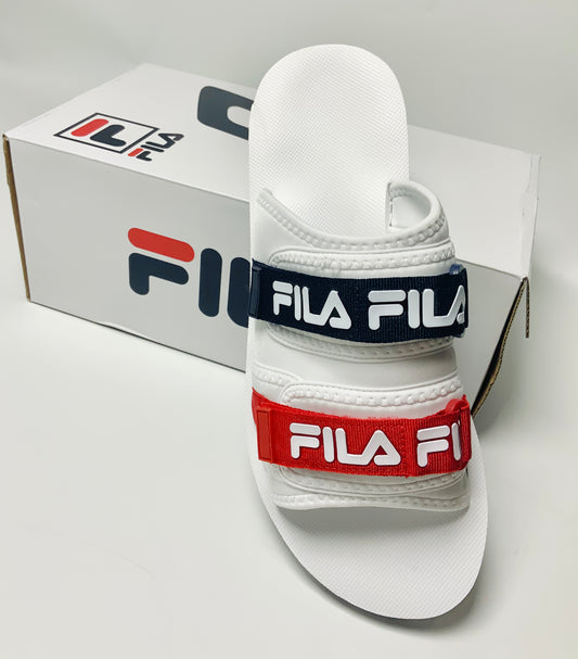 Men's Fila Utility Slide White | Navy | Red Sandals NWT