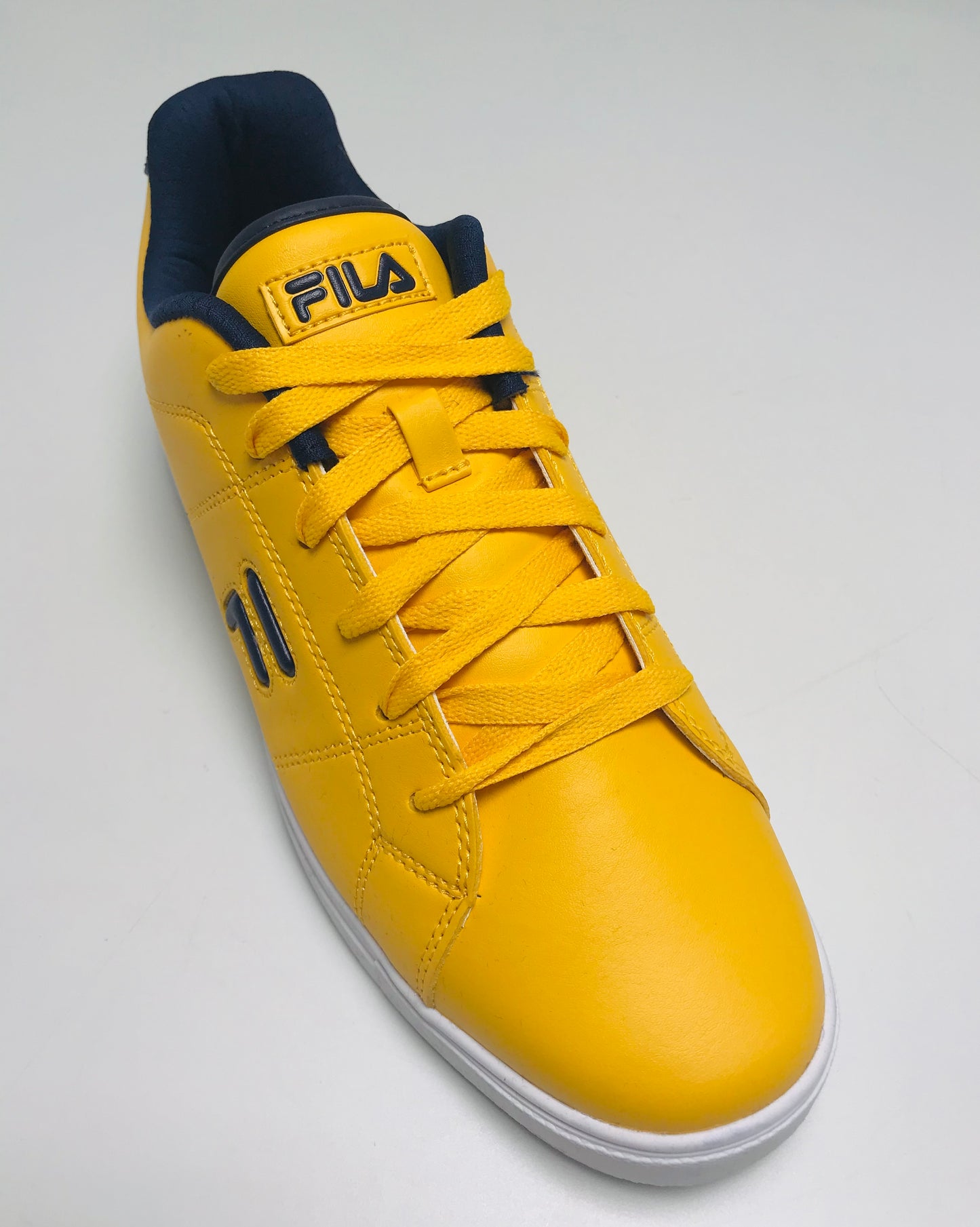 Men’s Fila Charleston Yellow Mustard | Navy | White Low-Top Sneakers NWT