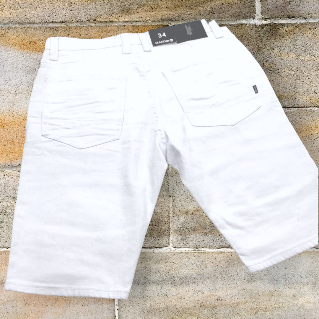 Men's Makobi White Denim Shorts NWT