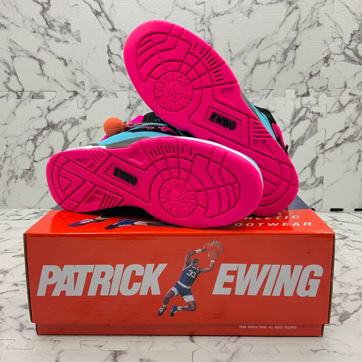 Men’s PATRICK EWING ATHLETICS 33 HI Bluefish | Black | Pink MIAMI Sneakers NWT