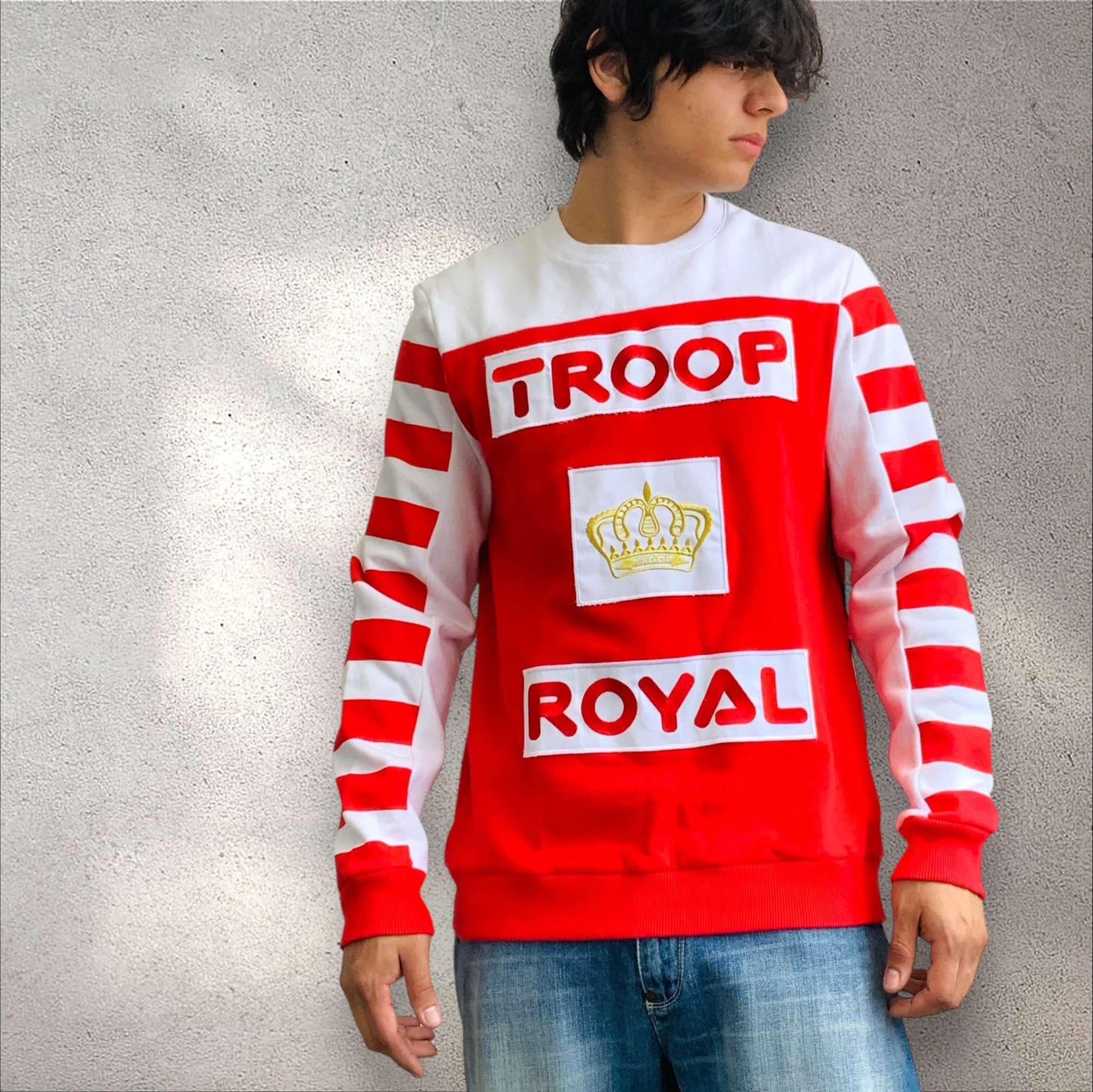 Men’s Troop Red | White Crewneck NWT