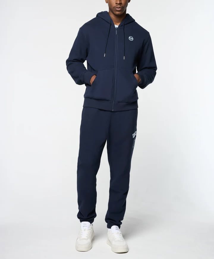 Men’s Sergio Tacchini Navy | Sky Varsity Hooded Fleece Tracksuit NWT