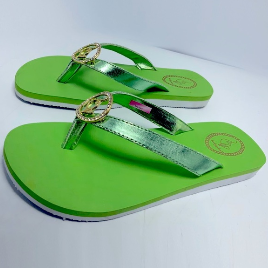 Women's Baby Phat Lime Green Flip Flops NWT