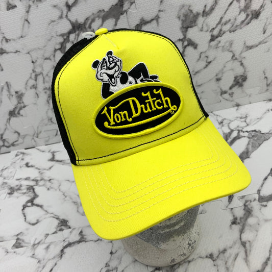 VonDutch Neon Yellow | Black Fashion Trucker Hat NWT