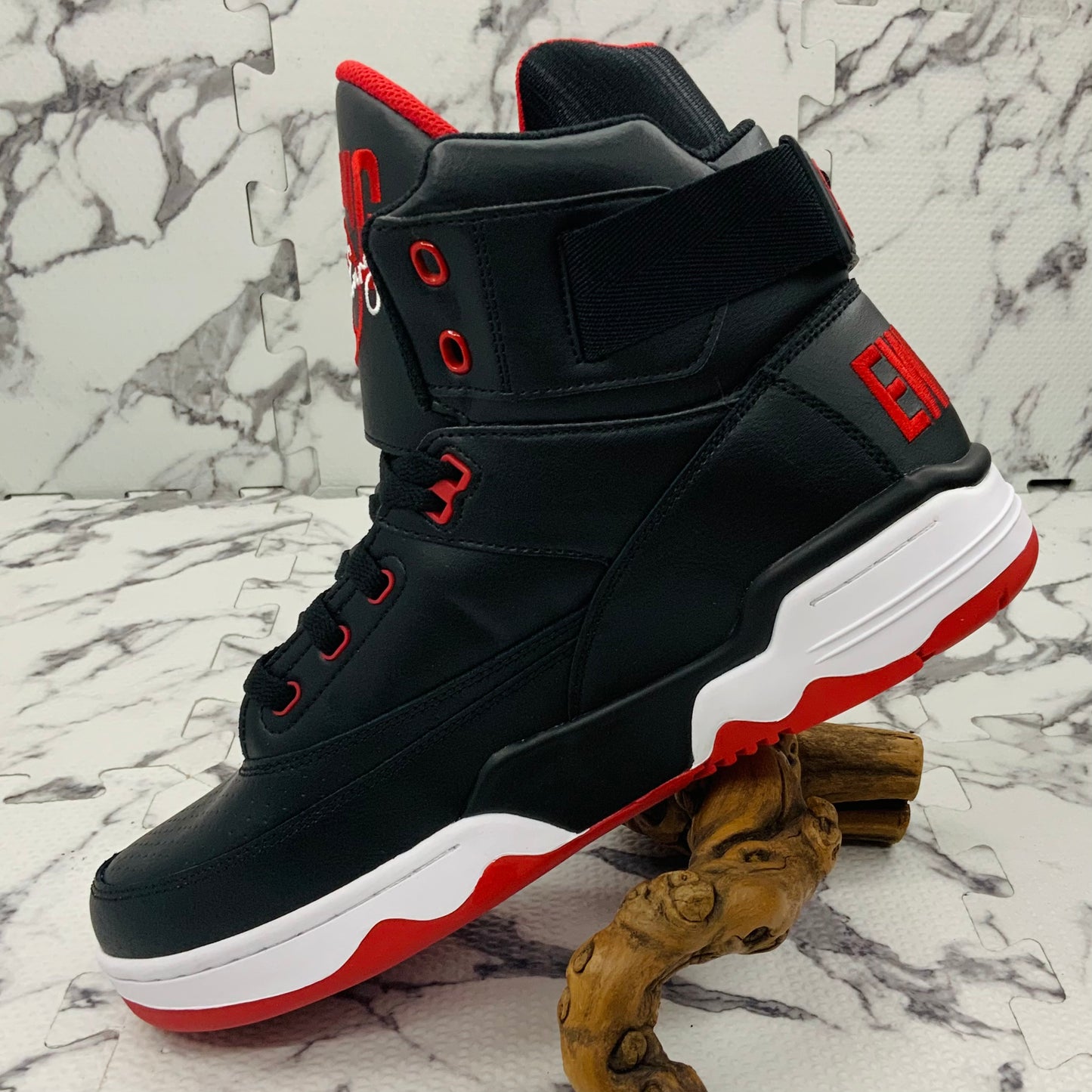 Men’s Patrick Ewing 33 HI Black | Red | White SHARK Sneakers NWT