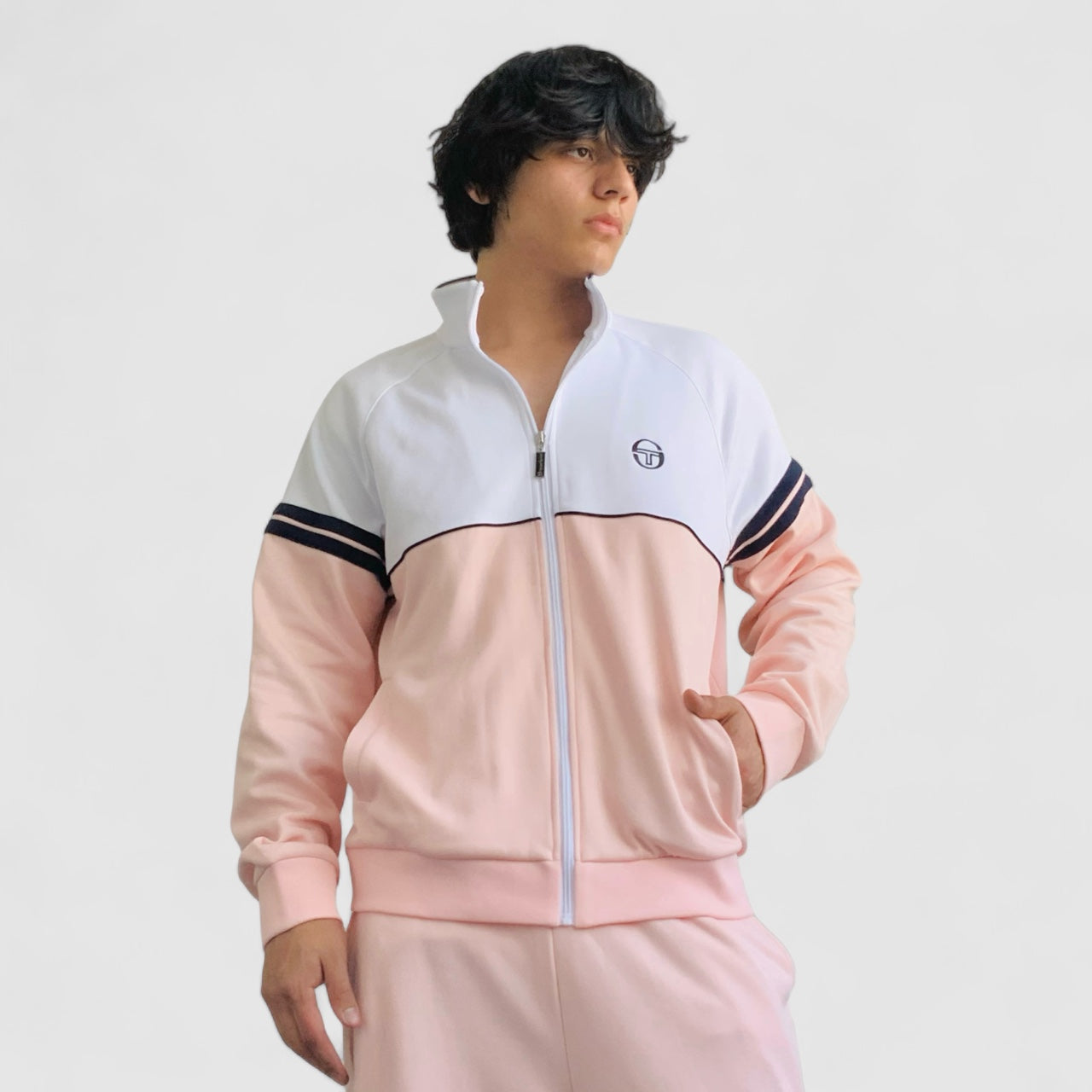 Men's Sergio Tacchini White | Pink | Navy Casual Tracksuit NWT