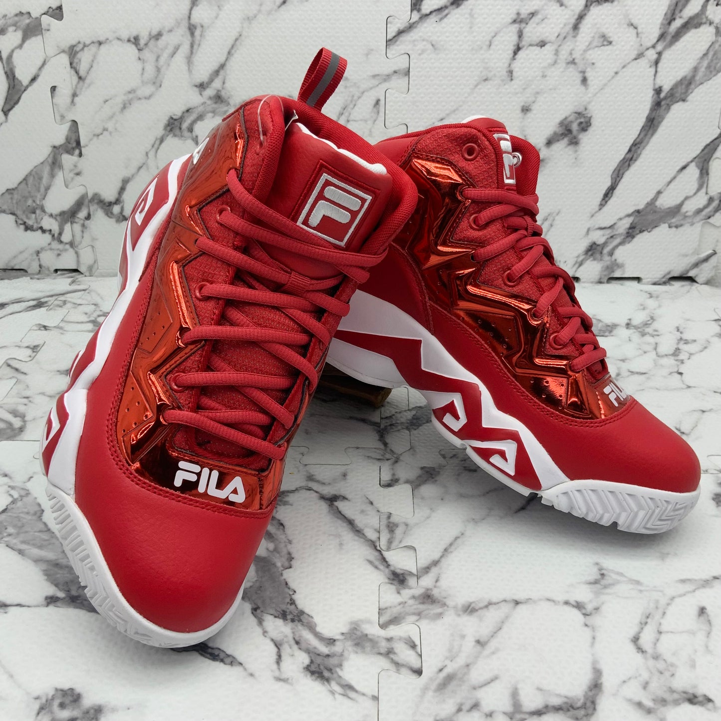 Men’s Fila MB Night Walk Red Metallic | White Sneakers NWT