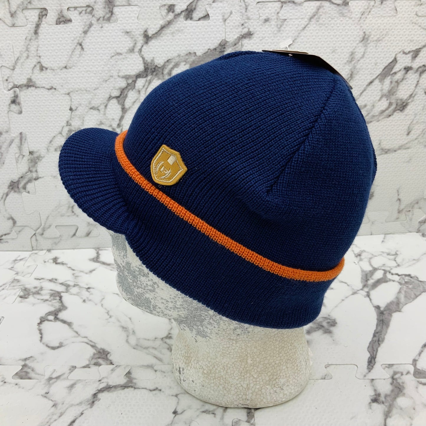 Men's Fashion Navy | Orange w/ Brim Beanie Phat Farm NWT