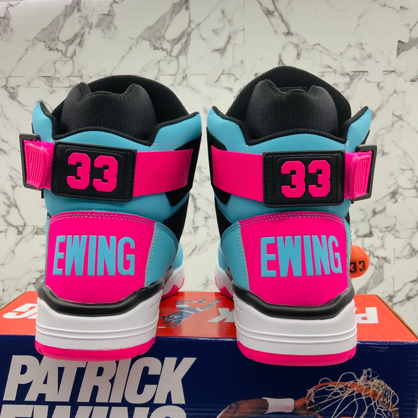 Men’s PATRICK EWING ATHLETICS 33 HI Bluefish | Black | Pink MIAMI Sneakers NWT