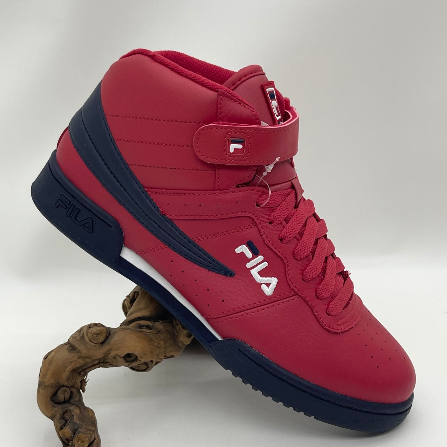 Men's Fila F-13V Lea/Syn Red | Navy | White Original Fitness High Top Sneaker NWT