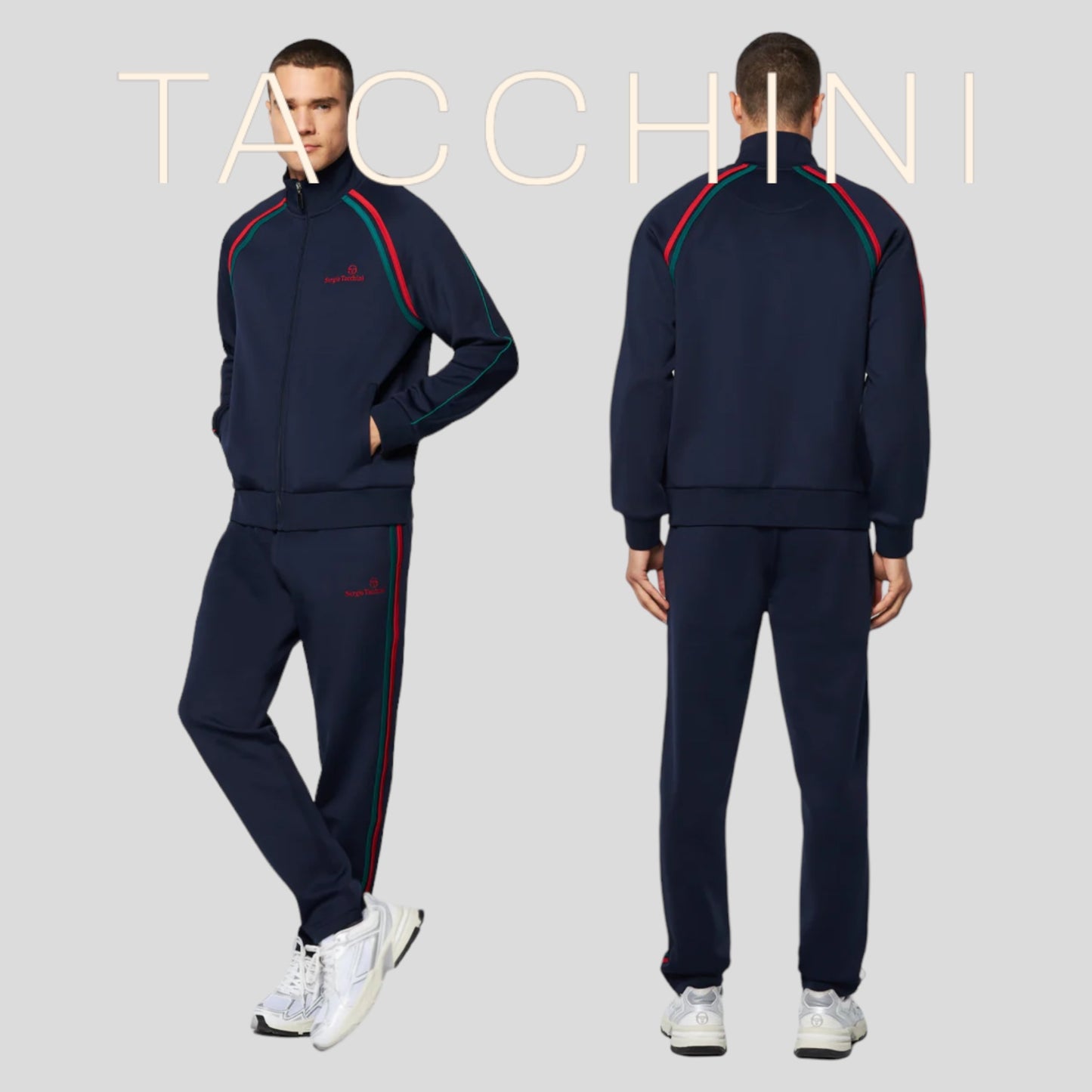 Men’s Sergio Tacchini Navy | Red | Green Tracksuit NWT