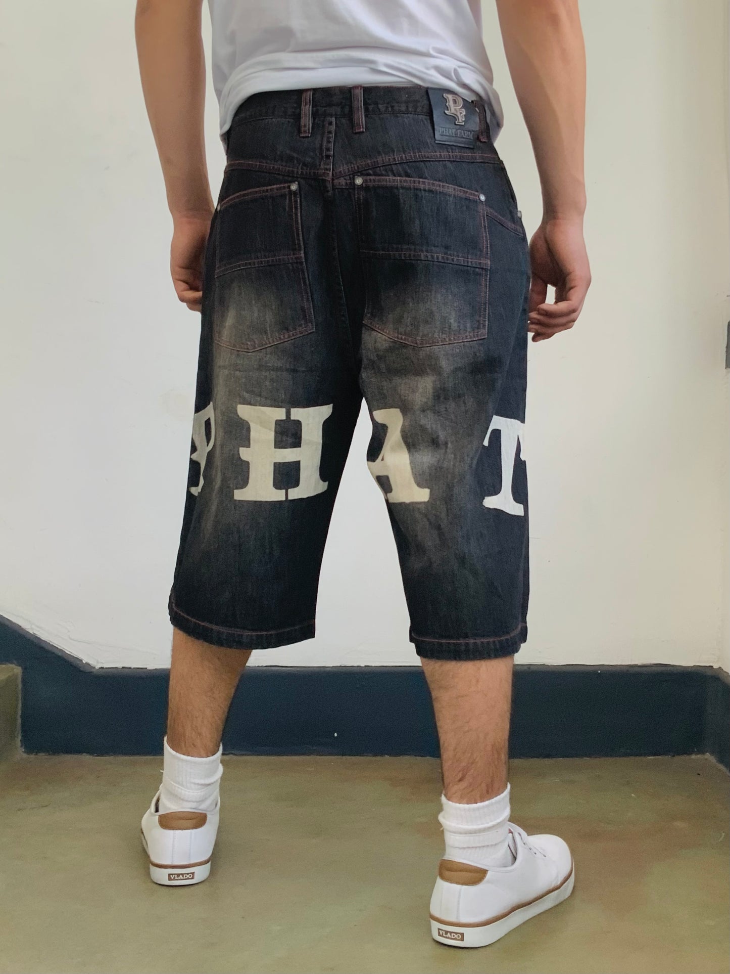 Men's Phat Farm Faded Black | Natural Denim Shorts NWT