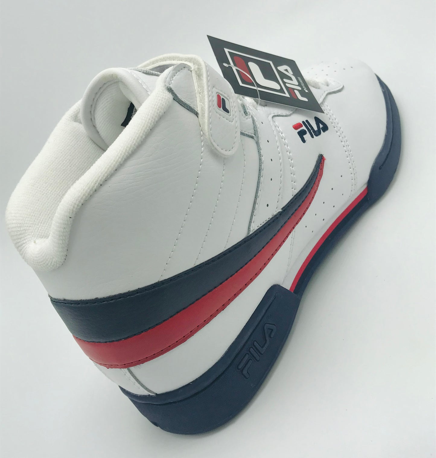 Men's Fila F-13V Lea/Syn White | Navy | Red High Top Sneakers NWT