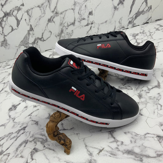 SOLD OUT Men’s Fila Original Court Leather Black | White | Red Sneakers NWT