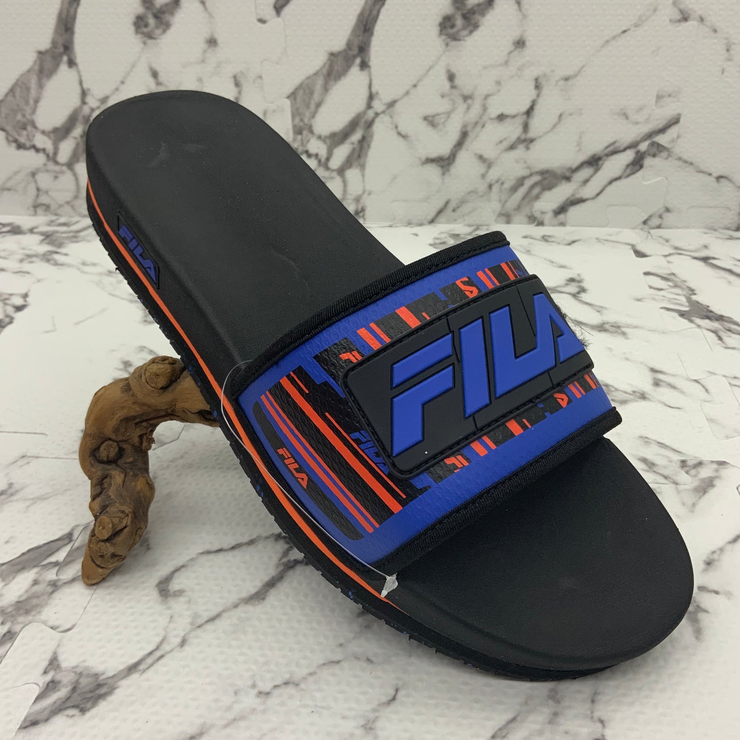 Men’s Fila Black | Blue | Orange Lunar Slides NWT