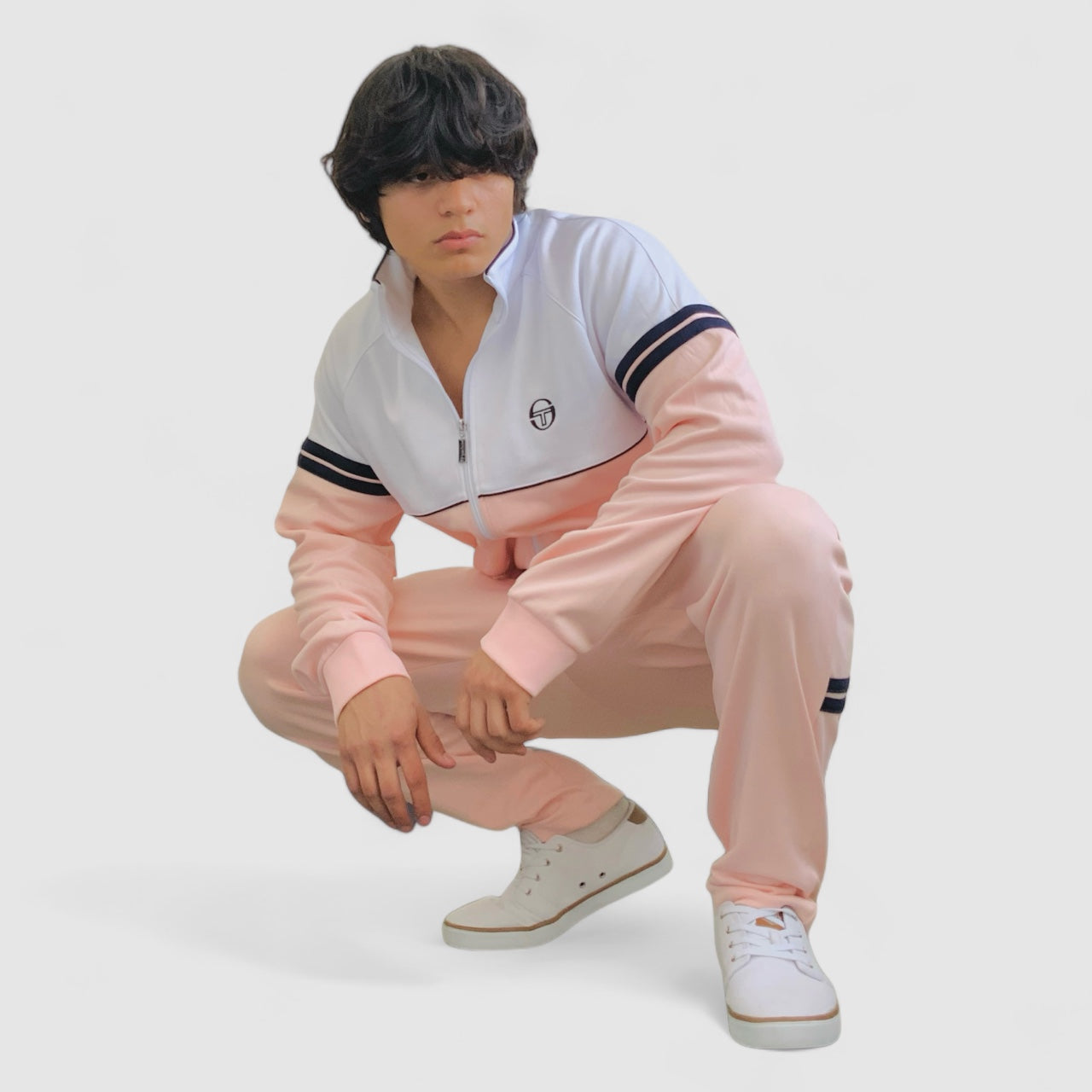 Men's Sergio Tacchini White | Pink | Navy Casual Tracksuit NWT