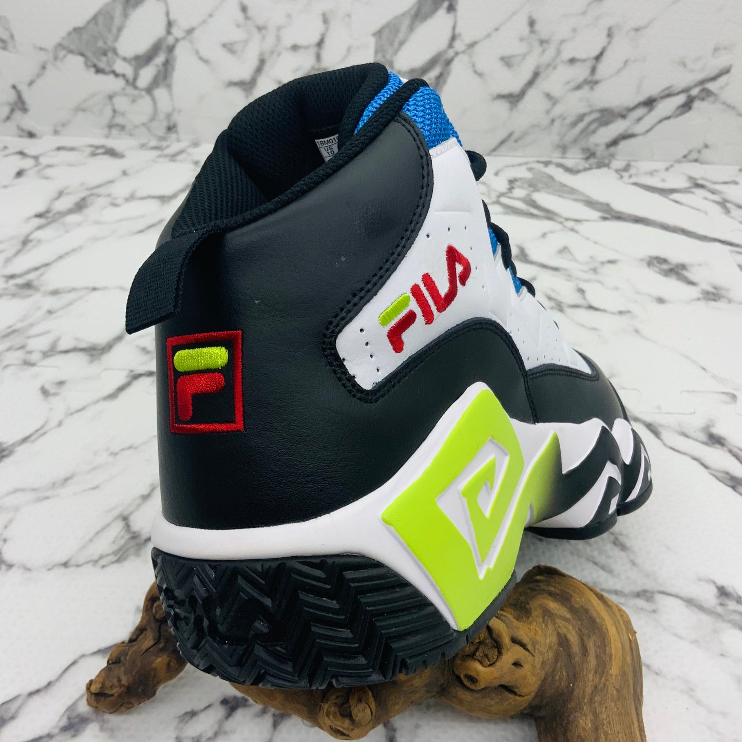 Men's Fila MB White | Black | Blue | Lime Green Sneakers NWT