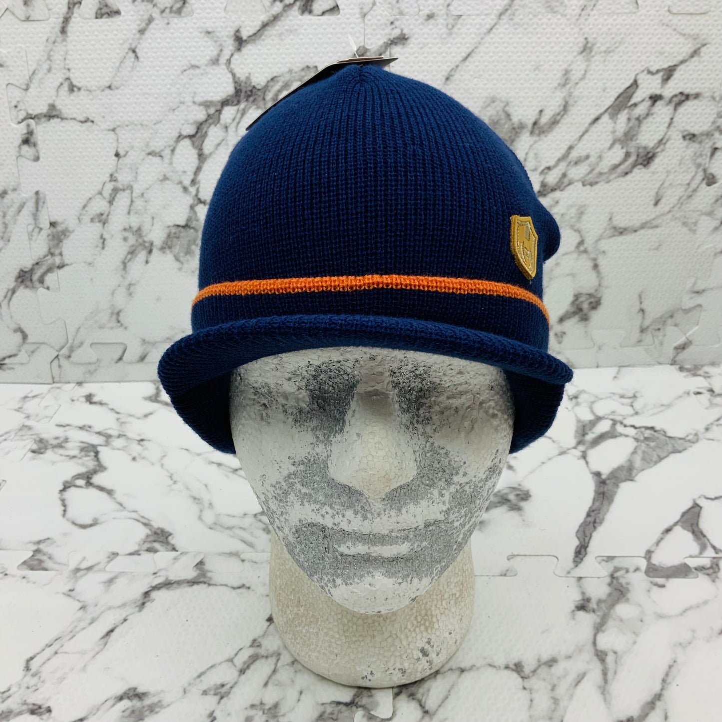 Men's Fashion Navy | Orange w/ Brim Beanie Phat Farm NWT