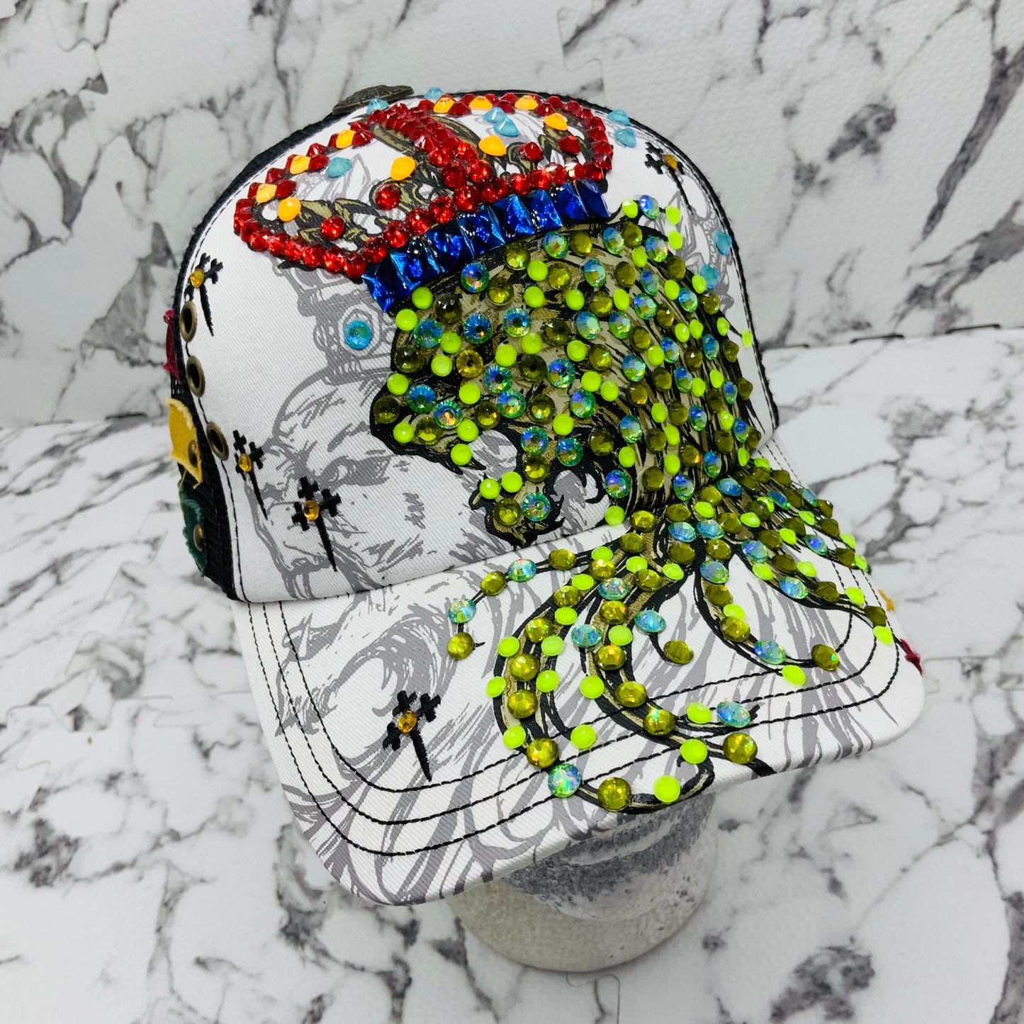 Rebel Spirit Lion King White | Black | Red | Blue | Lime Green Rhinestone Trucker Hat NWT