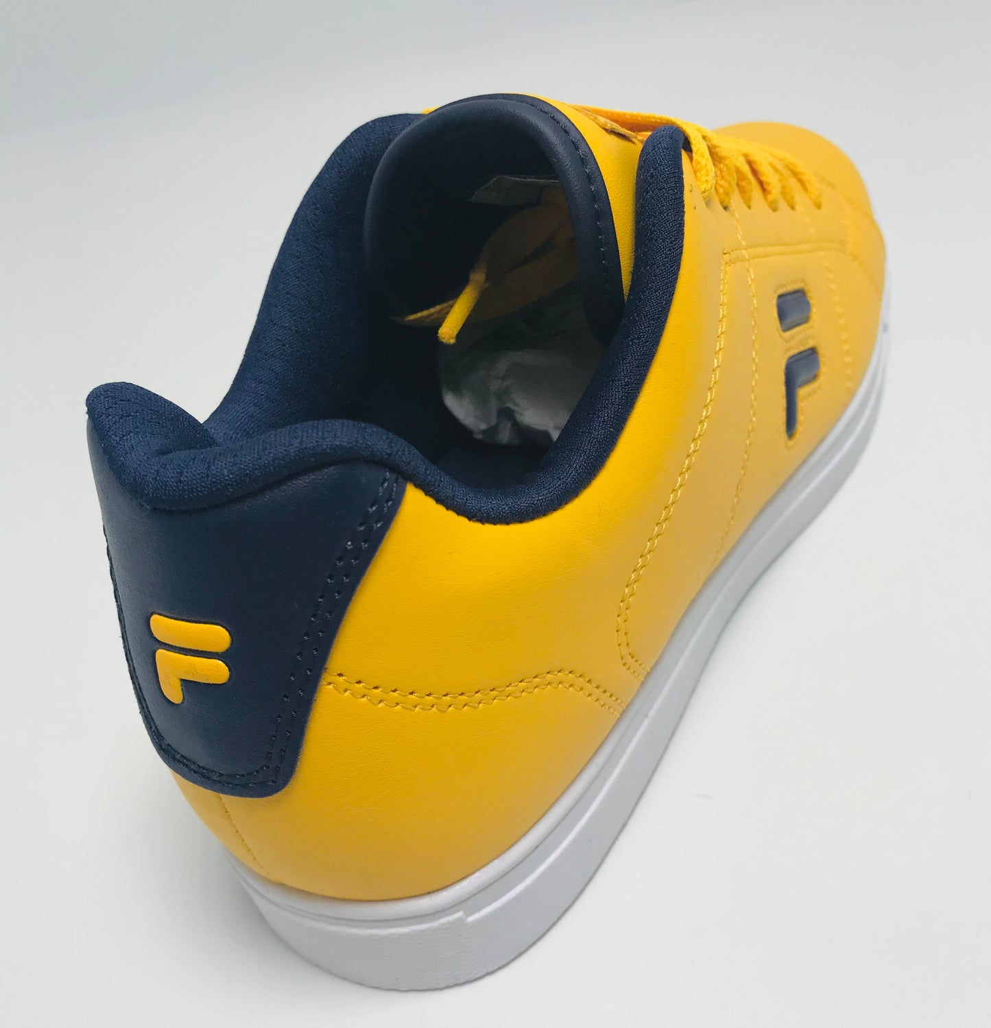 Men’s Fila Charleston Yellow Mustard | Navy | White Low-Top Sneakers NWT