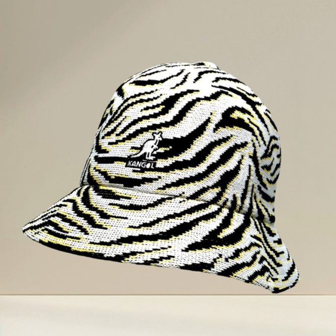 Men's Kangol  Zebra Carnival White | Black | Yellow Casual Bucket Hats NWT