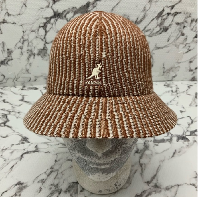 Men's Kangol Contour Wave Brown | Beige Casual Bucket Hat NWT