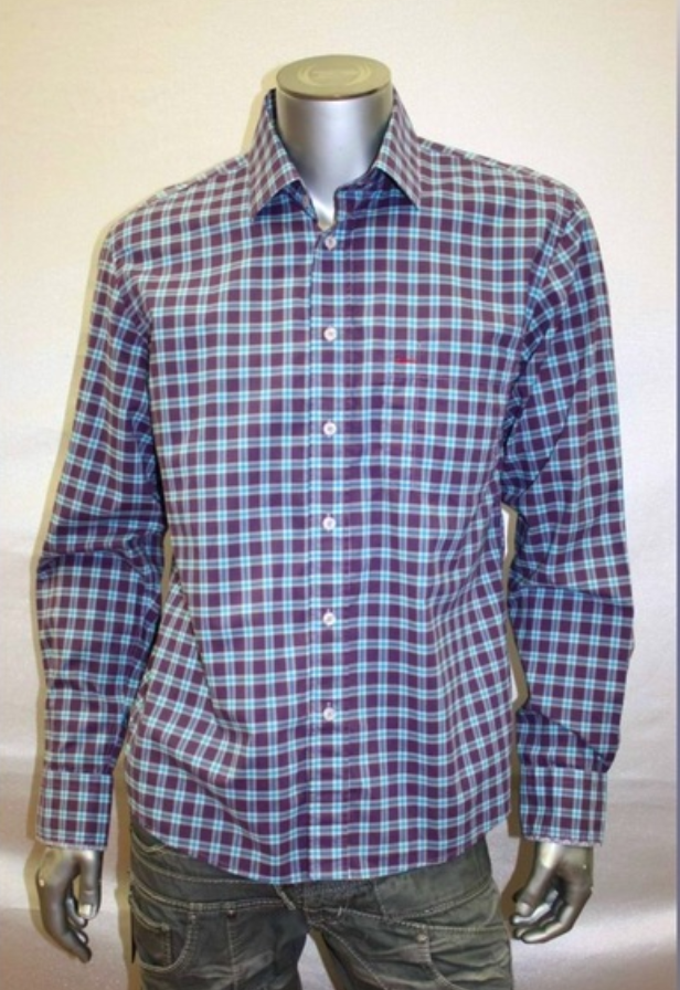 Men's Rufus Purple | Lt blue Plaid Long Sleeve Button Down Shirt NWT