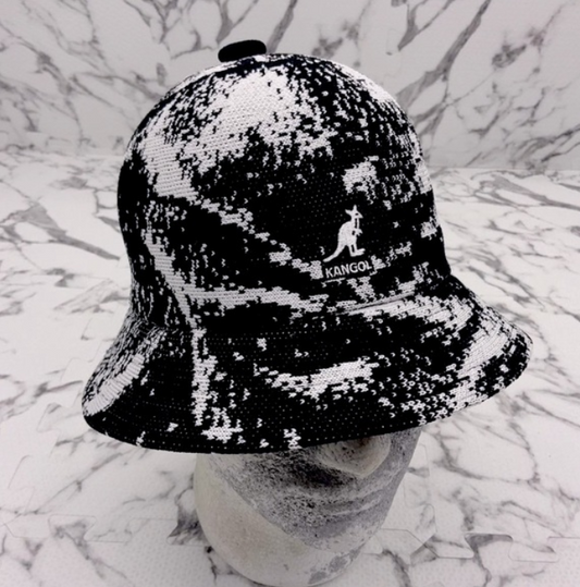 Men's Kangol  Airbrush Black | White Casual Bucket Hats NWT