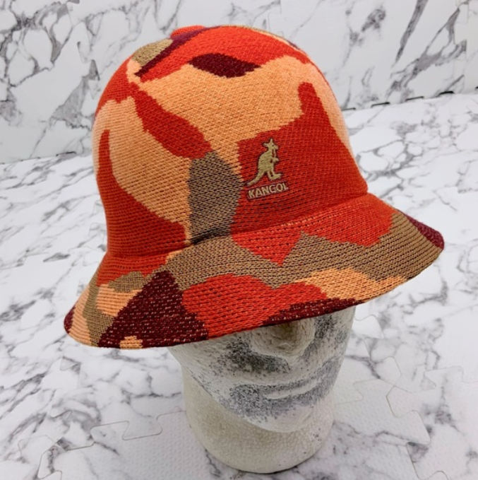 Men's Kangol Joyful Collage Orange | Burgundy | Khaki Casual Bucket Hat NWT