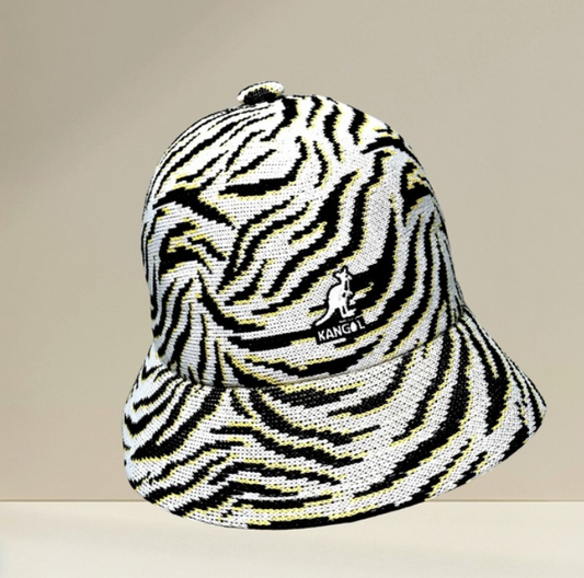 Men's Kangol  Zebra Carnival White | Black | Yellow Casual Bucket Hats NWT