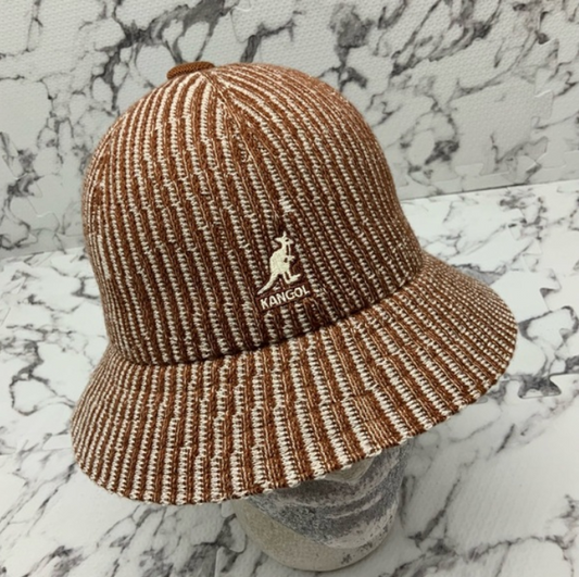 Men's Kangol Contour Wave Brown | Beige Casual Bucket Hat NWT