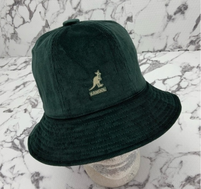 Men's Kangol Dk Green Corduroy Casual Bucket Hat NWT