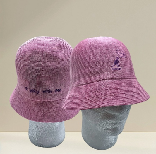 Men's Kangol Pink Flirt Bell “I like you.. Play with me” Bucket Hat NWT