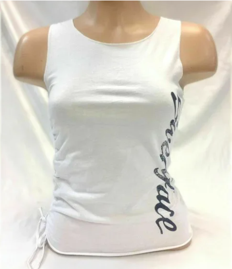 Women's JLO by Jennifer Lopez White | Navy Sweetface Tank Top NWT