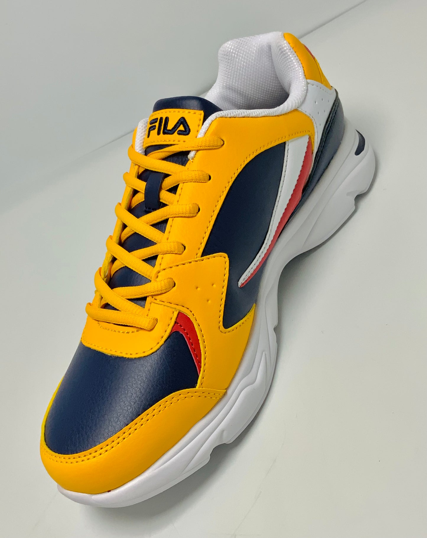 Men’s Fila Stirr Yellow Mustard | Navy | Red Sneakers NWT