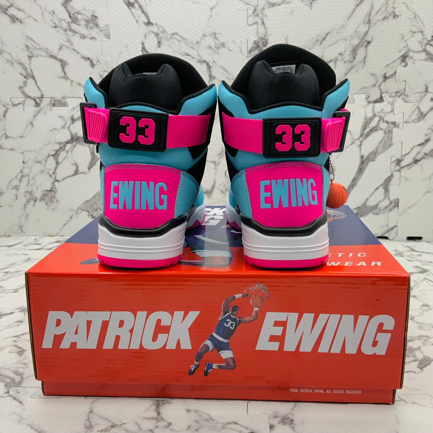 Men’s PATRICK EWING ATHLETICS 33 HI Bluefish | Black | Pink MIAMI Sneakers NWT