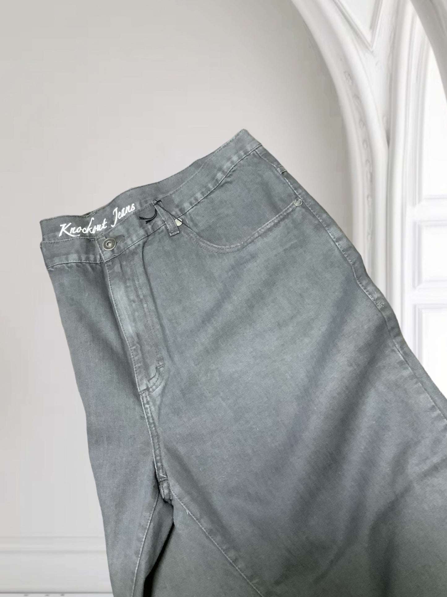 Men's Knockout Big & Tall Solid Grey Denim Pants