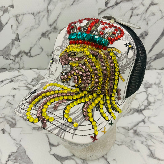 Rebel Spirit Lion King White | Black | Red | Yellow | Rose Gold Rhinestone Trucker Hat NWT