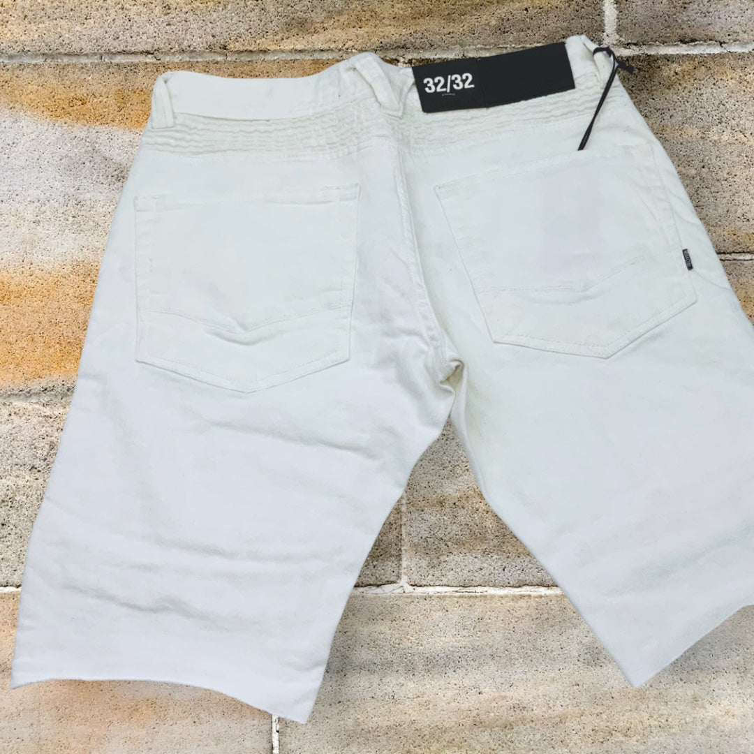 Men's Makobi Gardenia White Denim Shorts NWT