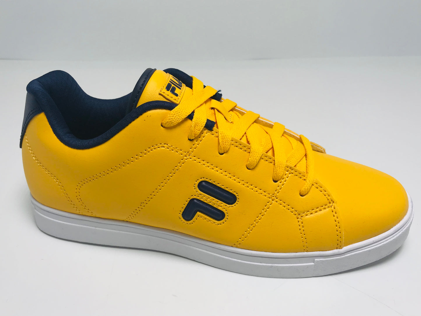 Men’s Fila Charleston Yellow Mustard | Navy | White Low-Top Sneakers NWT