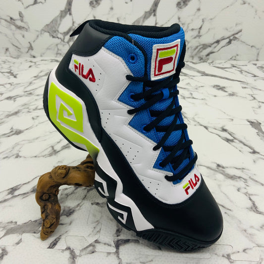 Men's Fila MB White | Black | Blue | Lime Green Sneakers NWT