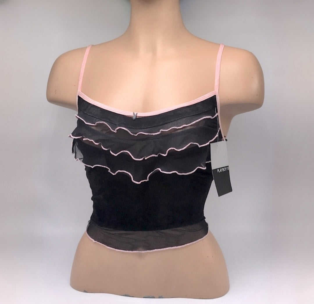 Women’s Playboy Black | Pink Top NWT