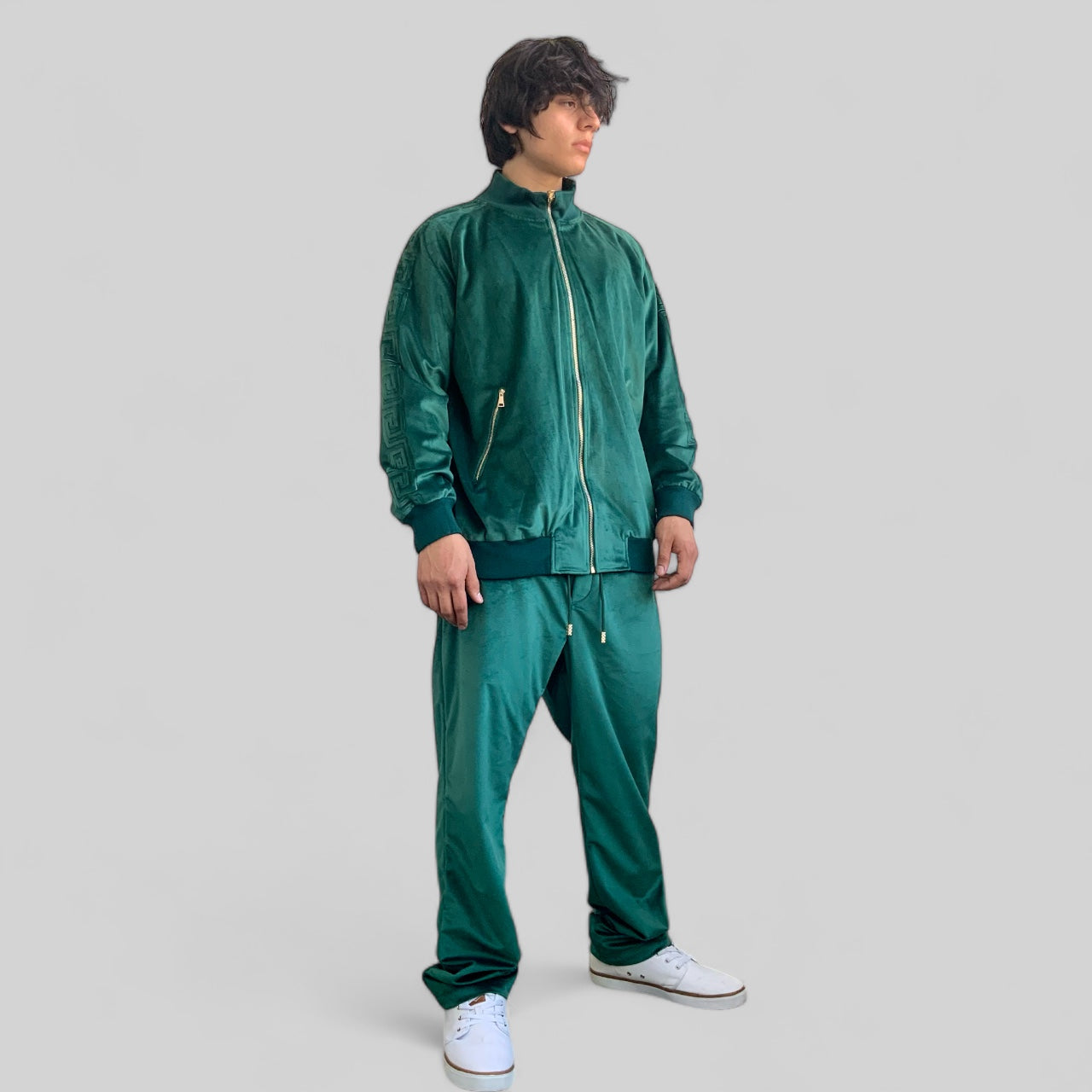 Men's Manzini Green | Green Velvet Casual Tracksuits Outfits Sets NWT