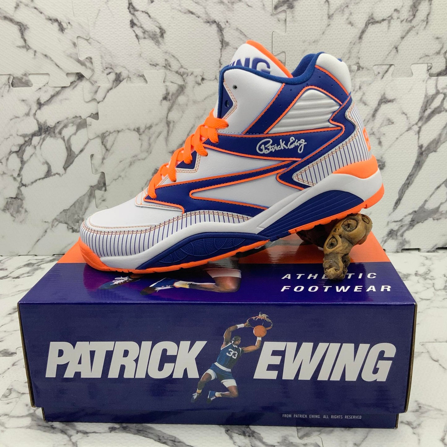 Men’s PATRICK EWING SPORT LITE X QUEENS White | Royal | Orange Sneakers NWT