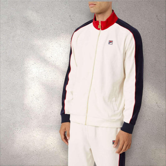 Men’s Fila Gardenia | Navy | Red Pipping Velour Casual Tracksuits NWT