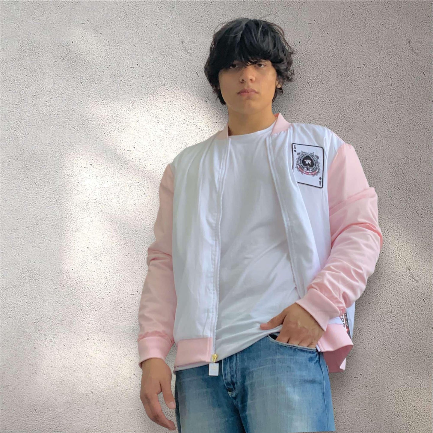 Men's Troop Pink | White Windbreaker Jacket NWT