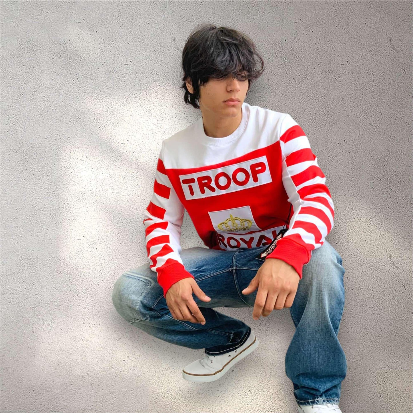 Men’s Troop Red | White Crewneck NWT