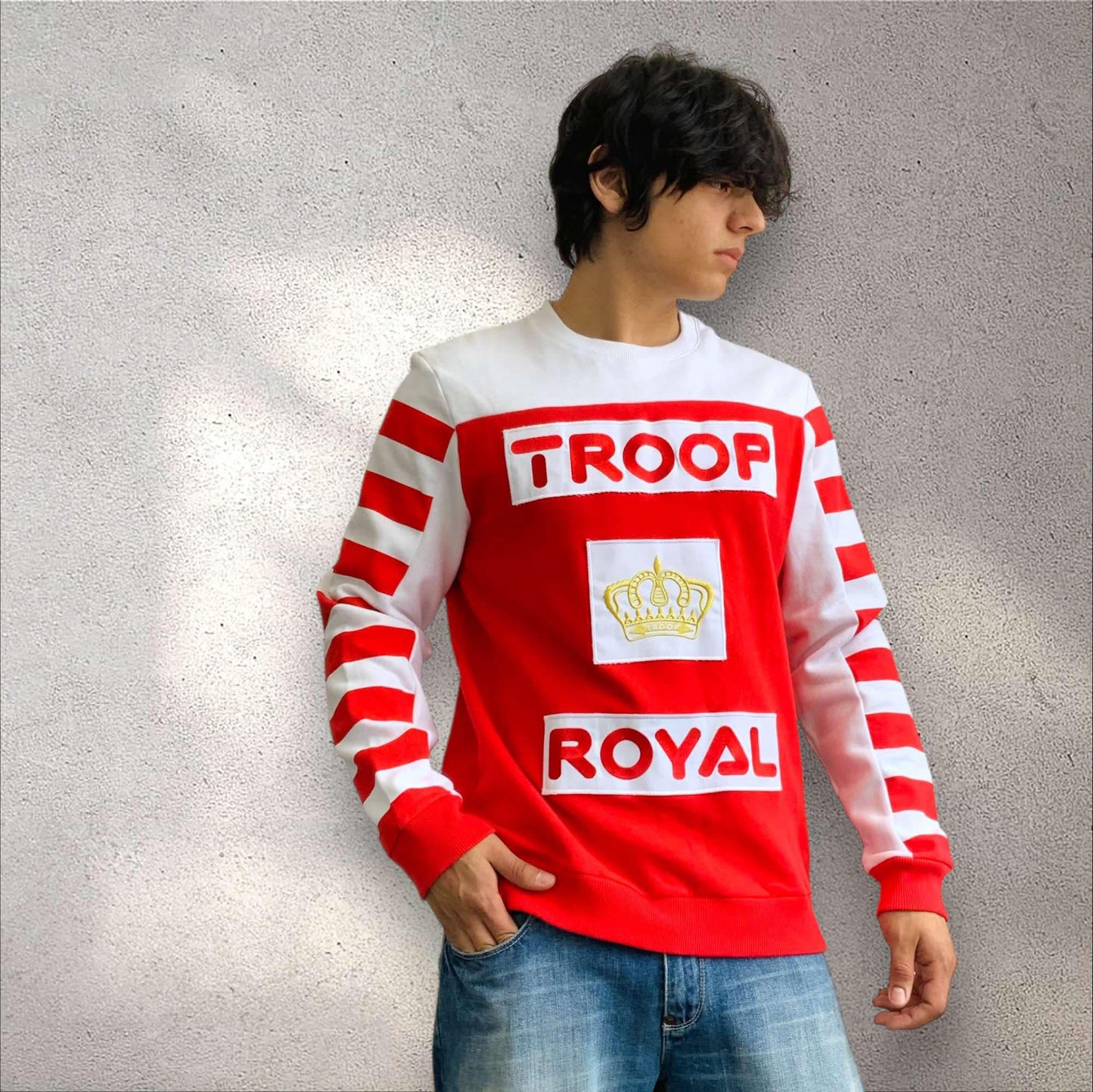 Men’s Troop Red | White Crewneck NWT