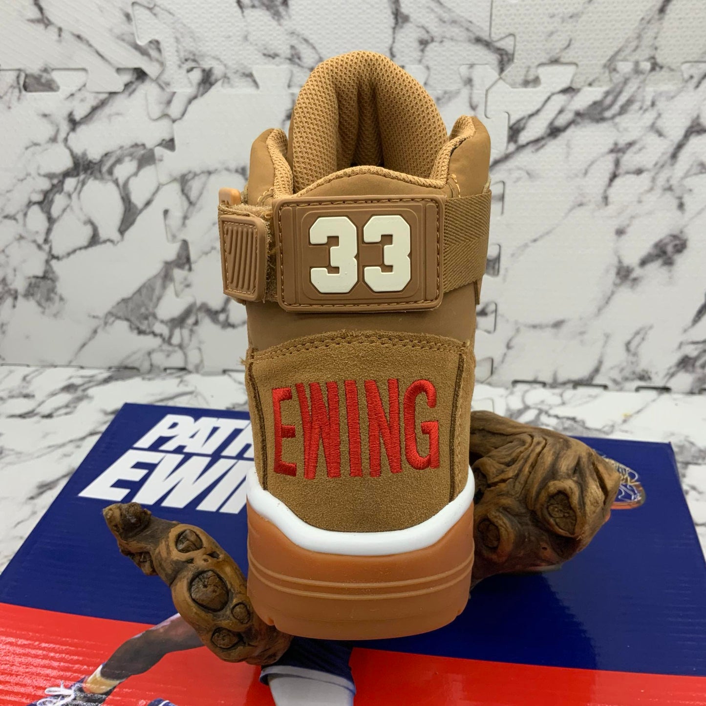 Men’s PATRICK EWING 33 HI WINTER Wheat | Gum | Red Sneakers NWT