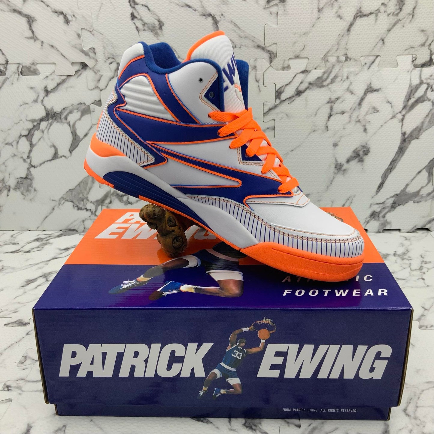 Men’s PATRICK EWING SPORT LITE X QUEENS White | Royal | Orange Sneakers NWT